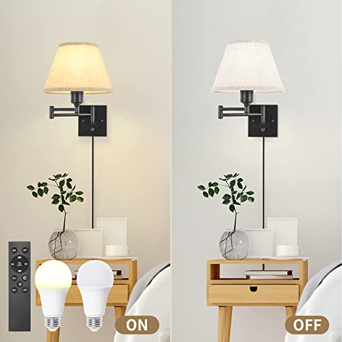 Wall Sconce with Remote Control (Beige-Remote / Medium)
