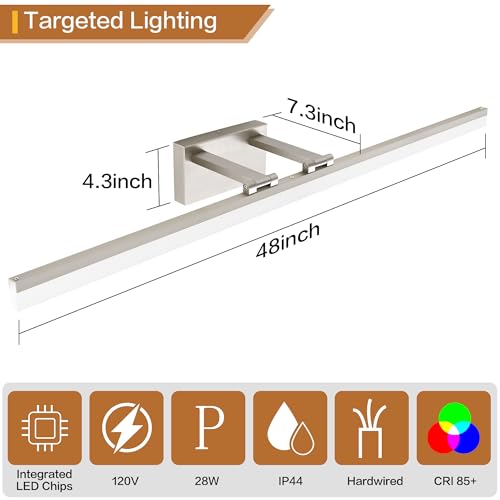 Bathroom Light Fixtures (Brushed Nickel / 48-inch)