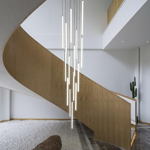 Modern LED Staircase Chandelier (15 Light Black)