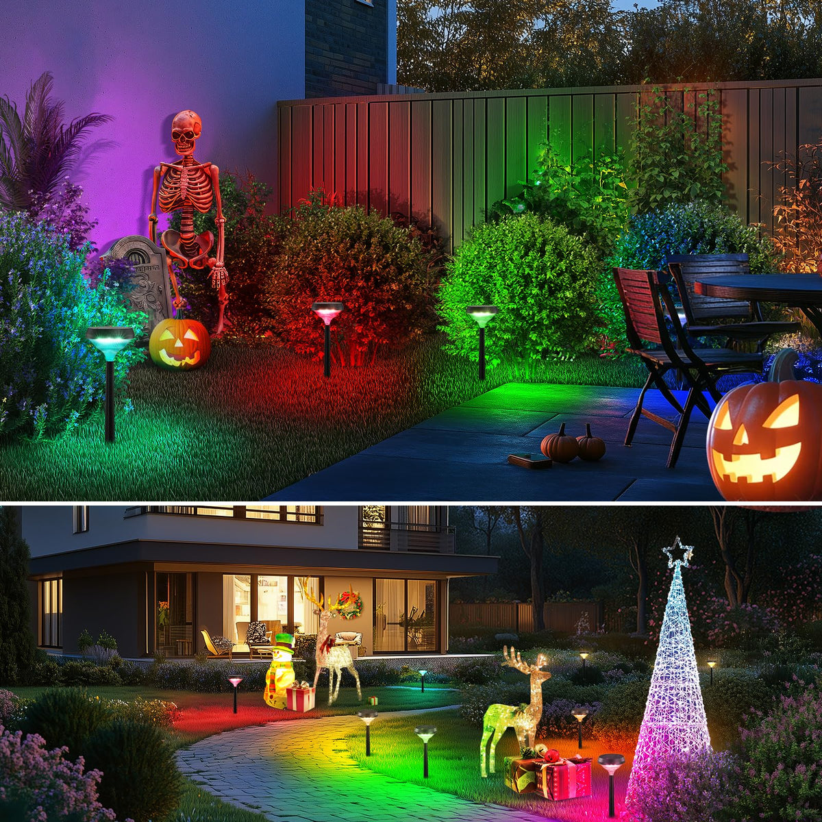 Solar Lights Outdoor 2 Pack (SP3-Multicolor / 2 Pack)