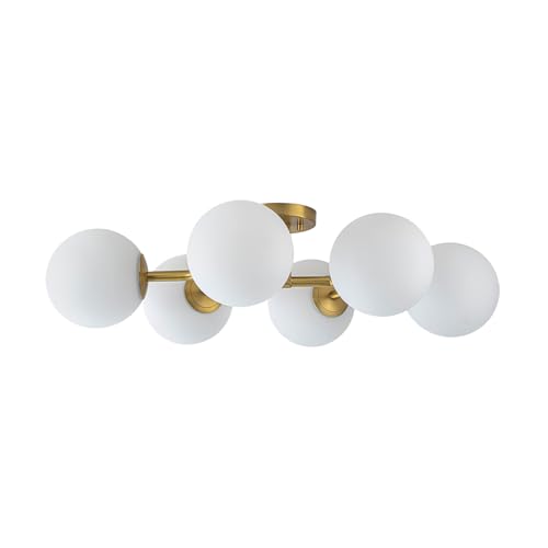Semi Flush Ceiling Light Glass Globe