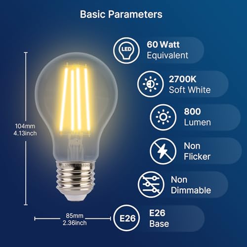 Dusk to Dawn Outdoor Sensor A19 LED Edison Bulbs (60w Soft White / 8 Count (Pack of 1))