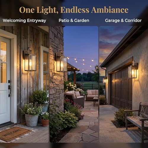 Black Brush Gold Porch Light (11.8'' 1 PACK / Black Brush Gold)