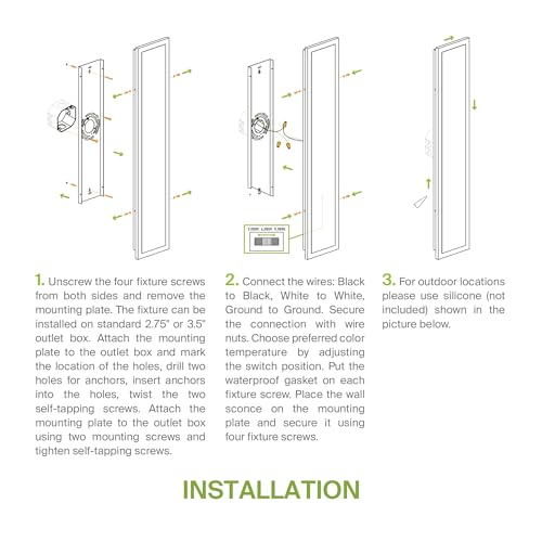 18" LED Linear Wall Sconce 2 Pack (Black)