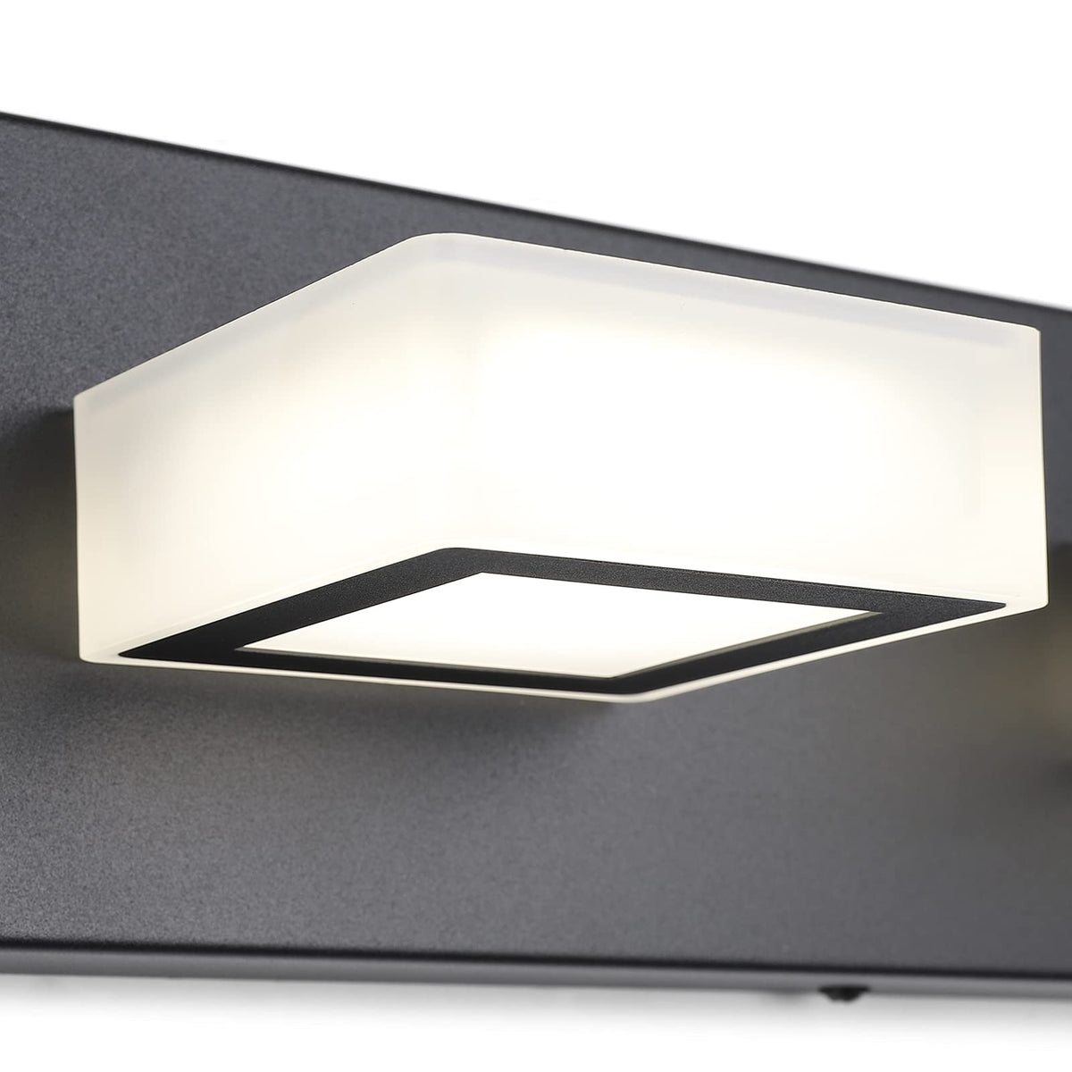 Black Bathroom Vanity Lights 3 Lights Acrylic Modern LED Black Vanity Lights for Bathroom (Black-Natural light / 20 inch)