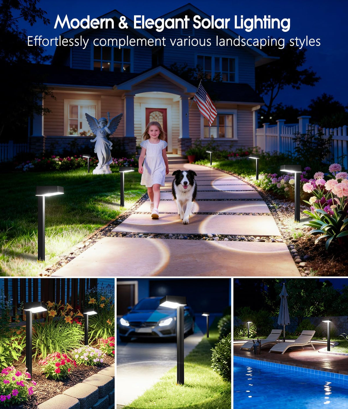 Solar Pathway Lights Outdoor (Cool White / 12 Pack)