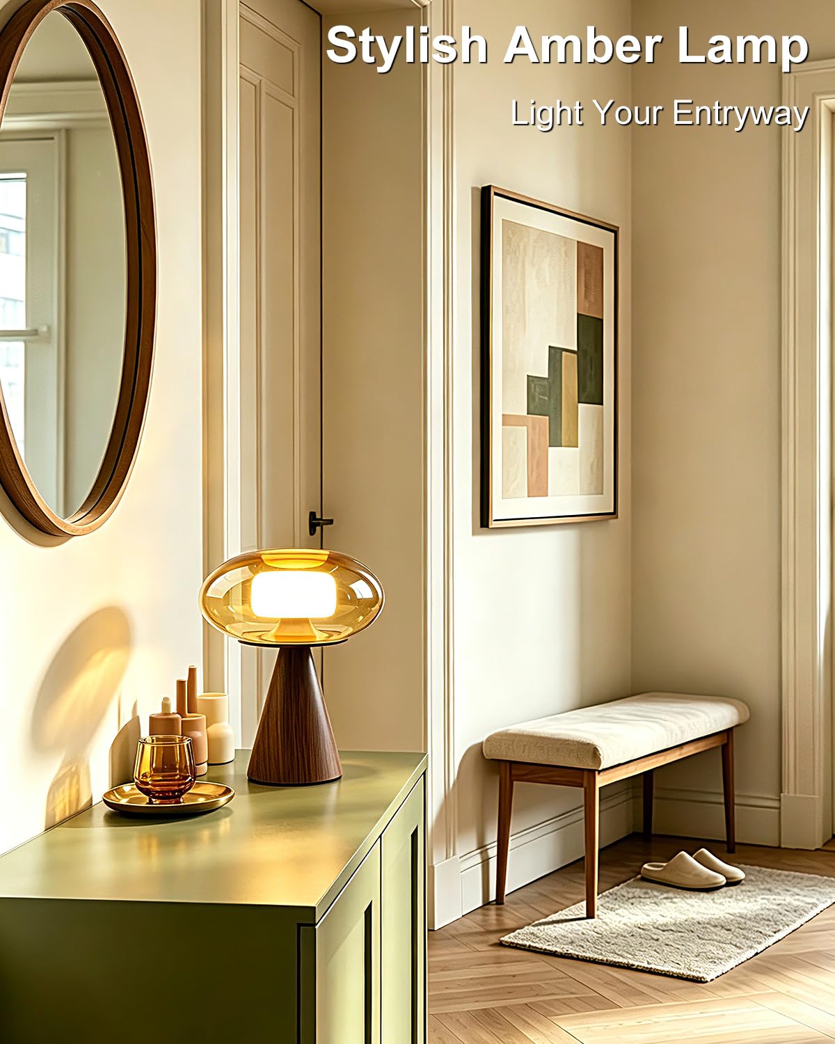 Mushroom Bedside Table Lamp Dimmable RGB Ambient Lighting Lamp (25-Dark Walnut-Mushroom)