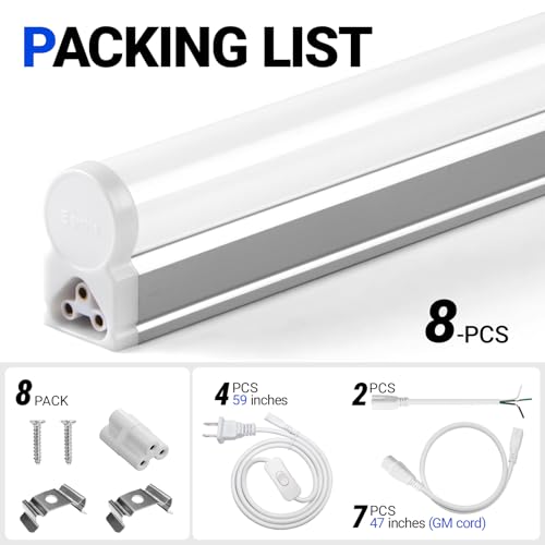 T5 LED Shop Light 4FT (5000K Daylight White / 8 Packs)