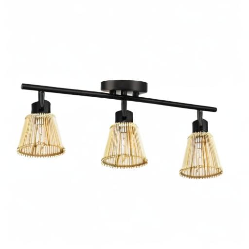 3 Light Track Lighting Kit (Black, Bamboo)