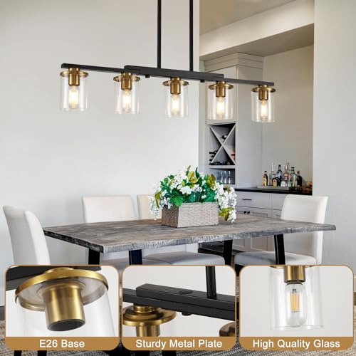 5 Light Dining Room Light Fixture (Brown / 5-Light)
