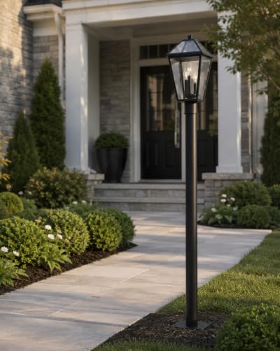 Outdoor Lamp Post Light with 3 (80"- 3-Light Warm Bulb)