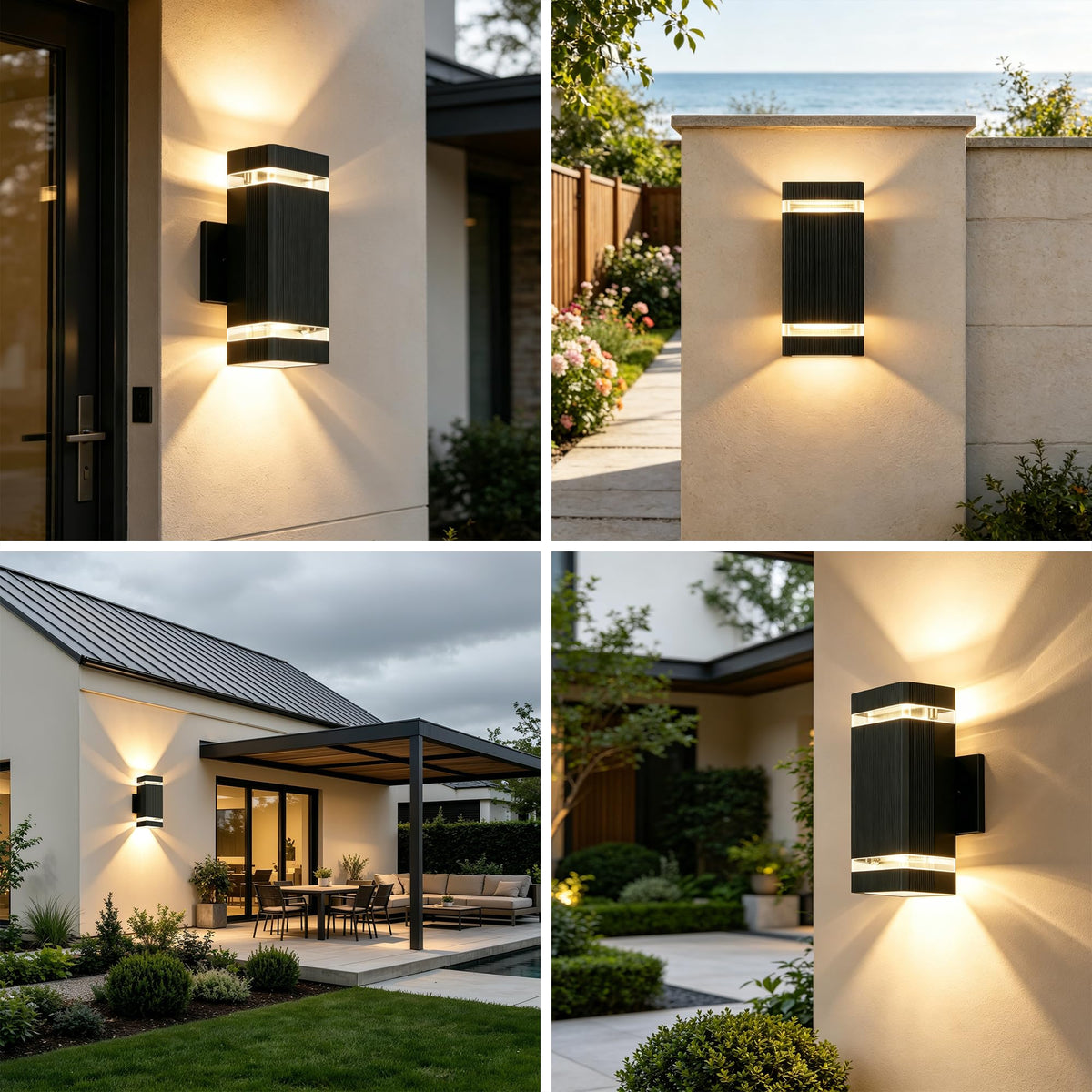 Outdoor Wall Lights (1 Layer / 1 Pack-Black)