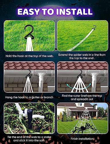 Spider Webs Halloween Decorations Lights