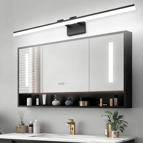 Dimmable LED Black Vanity Lighting Fixture Wall Light Over Mirror for Bathroom 47.2 inch (Matte Black- Dimmable / 48-inch)