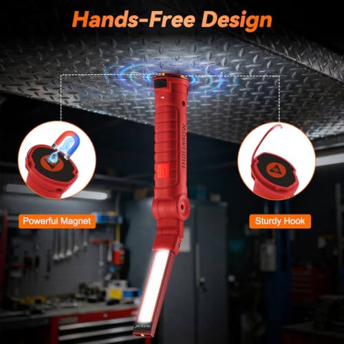 6Pack Magnetic Rechargeable LED Work Light (Red / 6Pack)