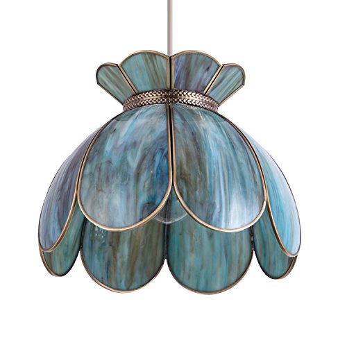 Brass Stained Glass Pendant Light