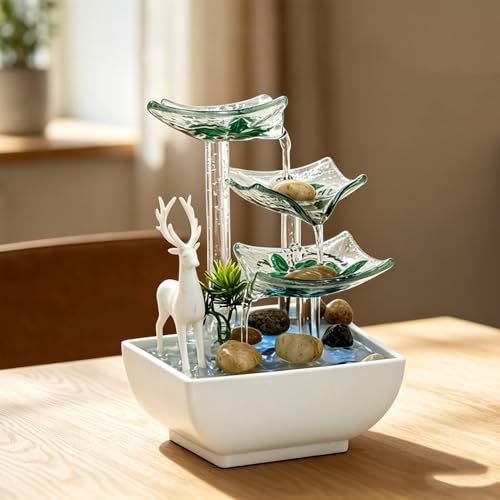 White Tabletop Water Fountain