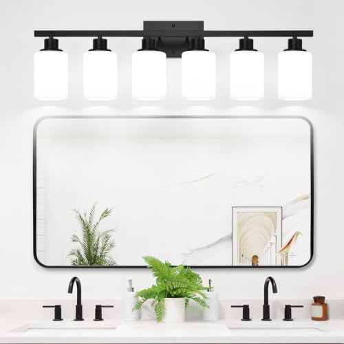 6 Light Bathroom Light Fixtures (Matte Black / 6-Light)