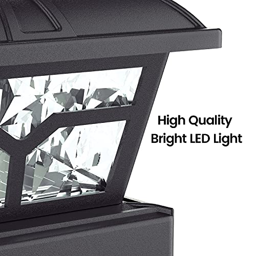 Solar Post Cap Lights Outdoor 2 Modes (Rgb Black / 6 Pack)