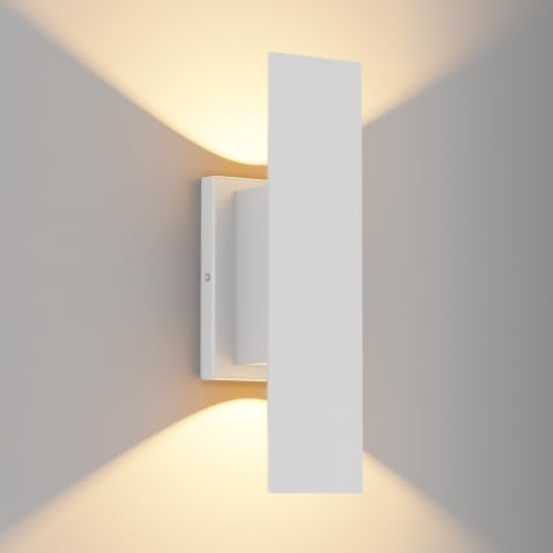 1 Pack Outdoor LED Up Down Wall Sconce (White)