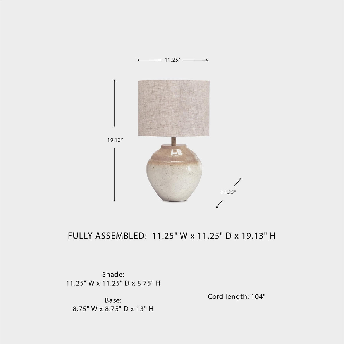Waldish Rustic Metal Bedside Table Lamp (Cream/Beige)