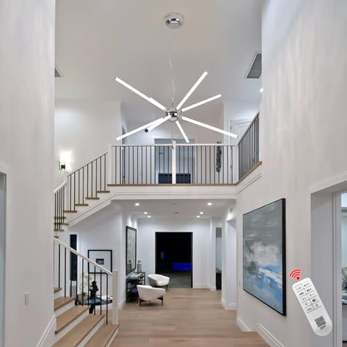 37.4" Chrome Modern LED Chandelier Dimmable Pendant Ceiling Light (Chrome Dia 37.4" 35W)