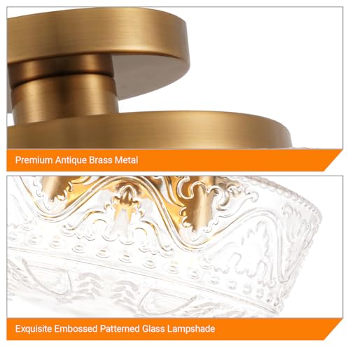 3 Light Semi Flush Mount Ceiling Light Fixtures (Gold / 12in-3 light)