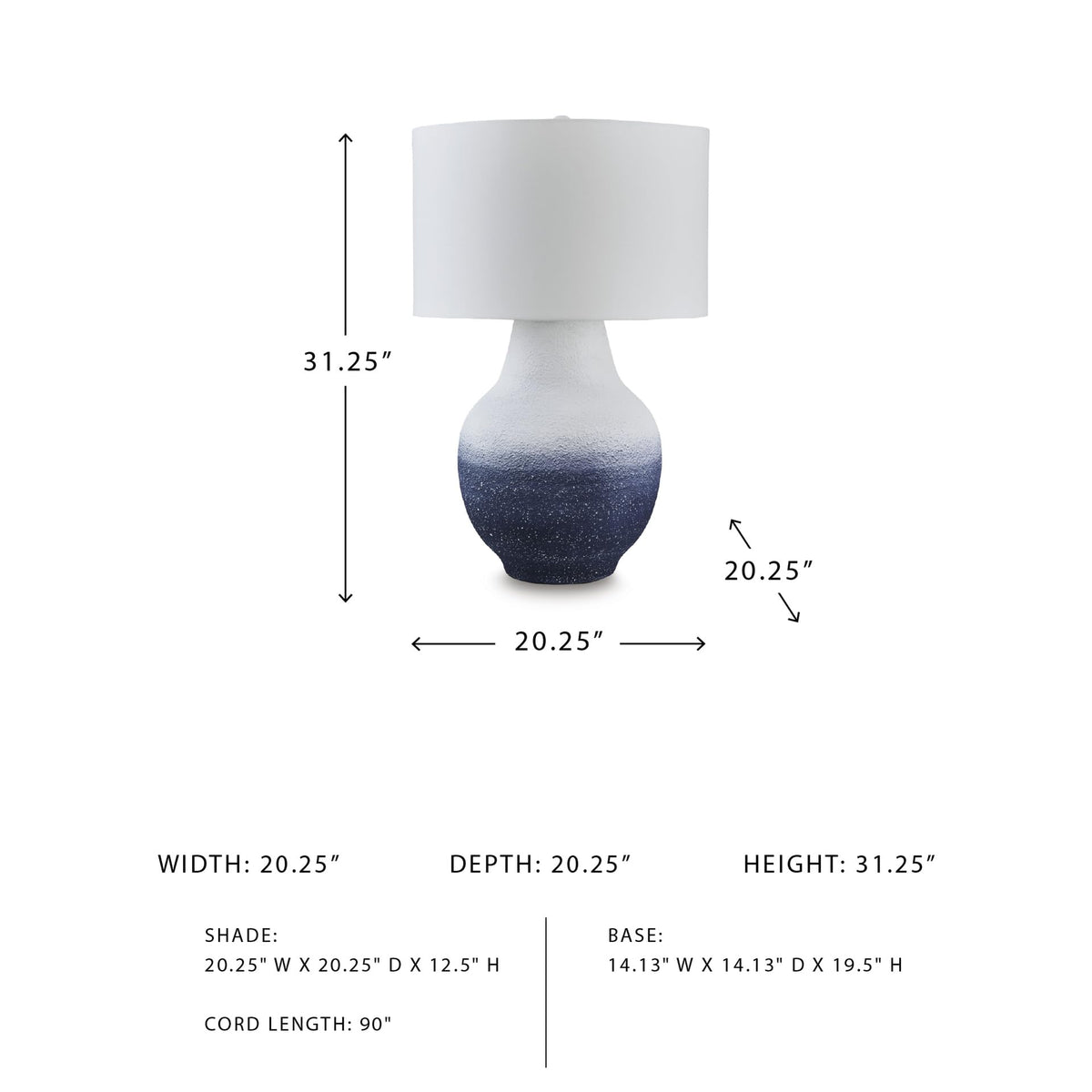 Dashland Coastal Table Lamp (White/Navy / Table Lamp)