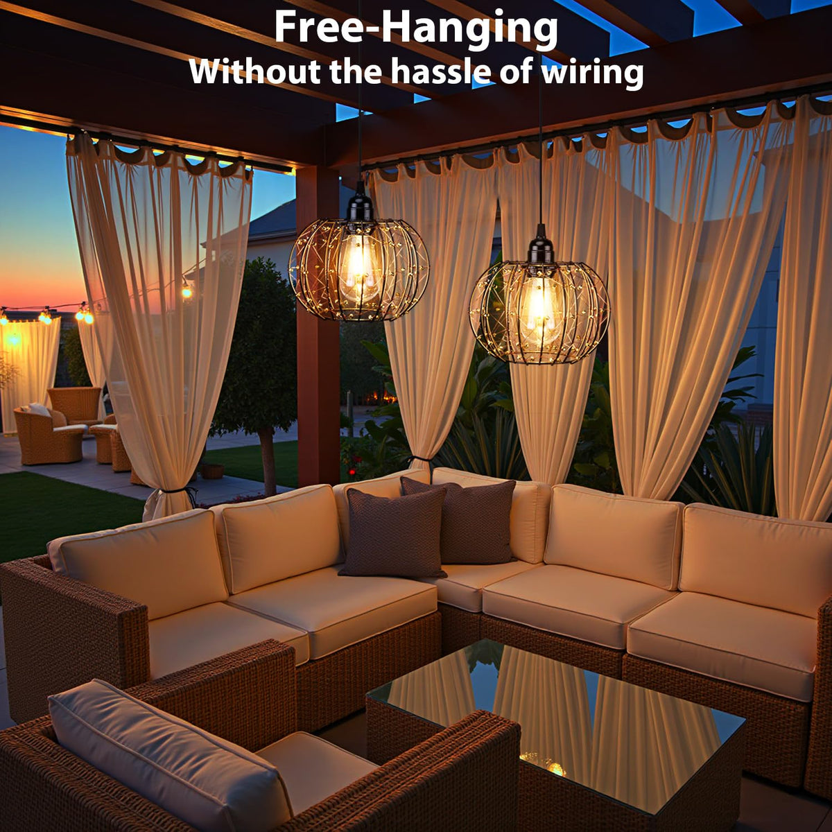 Battery Operated Hanging Chandelier Outdoor