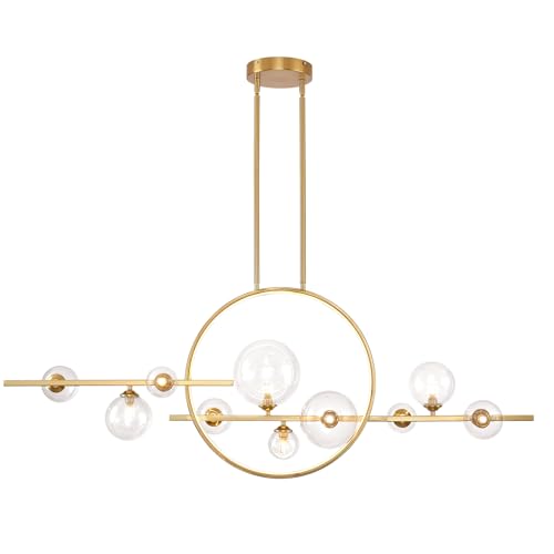 Linear Island Lights with Spherical Clear Glass Shade Modern Pendant Light Fixtures