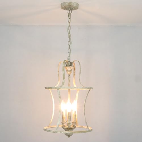 French Country Chandelier 4 (Distressed Off-White)