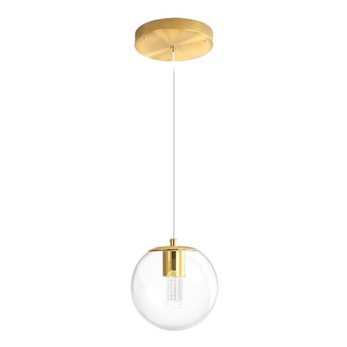 Pendant Lights Kitchen Island Gold Globe Pendant Light Fixture (Gold-Clear / Globe 1-Light)