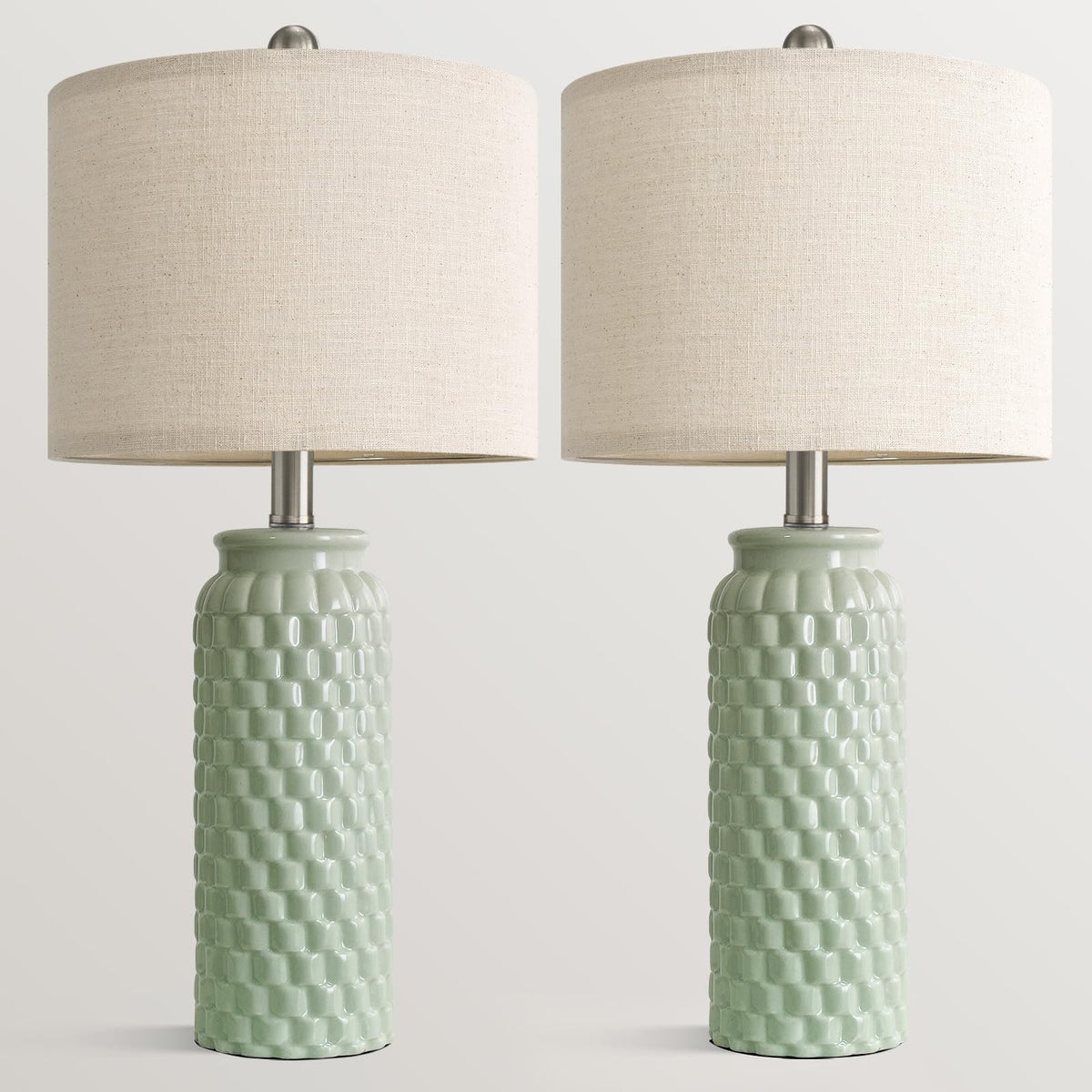 24" Modern Bedside Lamps Set of 2 (24" Medium - Green)