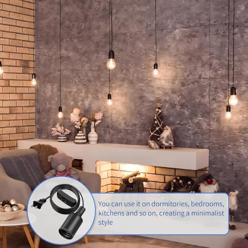 10 Pack Pendant Light Cord with Switch for E26 E27 (6 Feet)