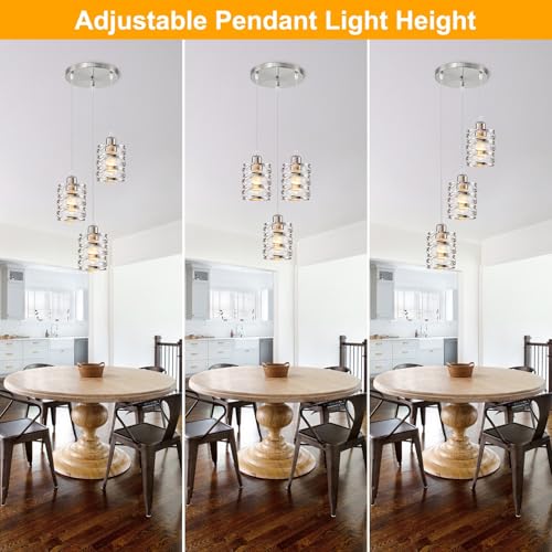 Brushed Nickel 3 Lights Cluster Pendant Light for Kitchen Island (Brushed Nickel Clear Glass / 3 Light)
