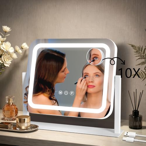 Rechargeable Vanity Mirror (White-rechargeable / 14"L x 12"W)