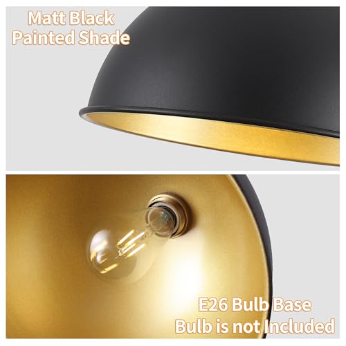 11.81" Farmhouse Black Pendant Light with 2 (11.81 inch / Black 2 Light)
