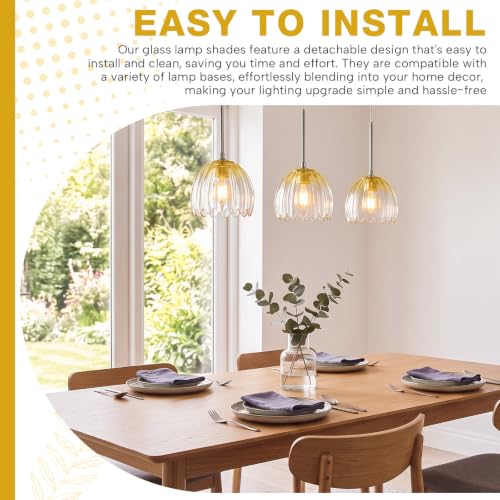 2 Pcs Glass Tulip Lamp Shade (Gradient Yellow)