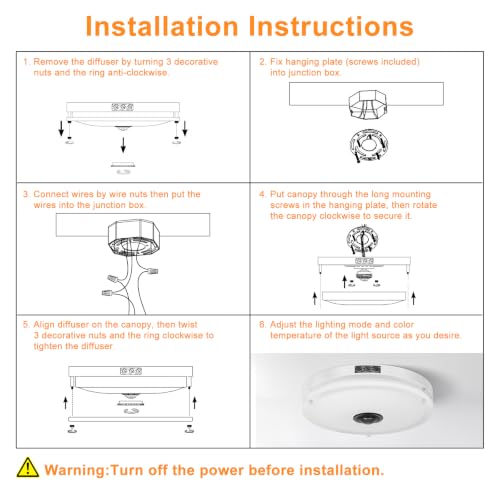 12" White LED Motion Sensor Outdoor Ceiling Light (White / 12in)