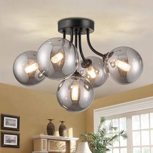 Sputnik Chandeliers for Bedrooms with Glass Globe