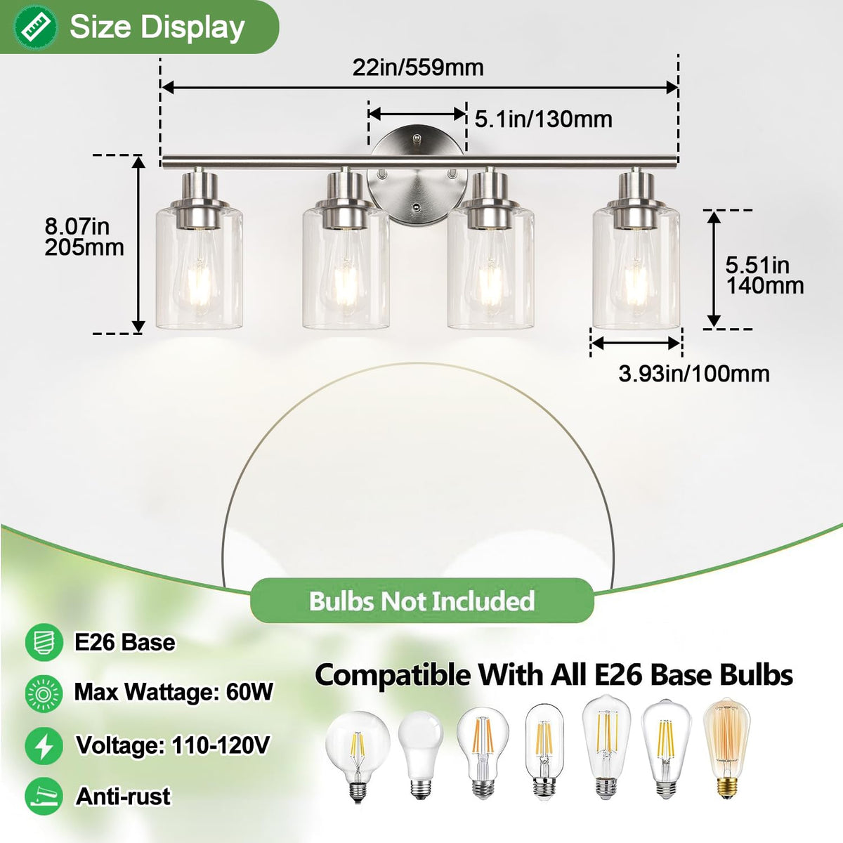 4 Light Bathroom Light Fixtures (Brushed Nickel / 4-light)