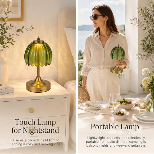 Upgrade Mini Tulip Cordless Table Lamp (Amber Green)