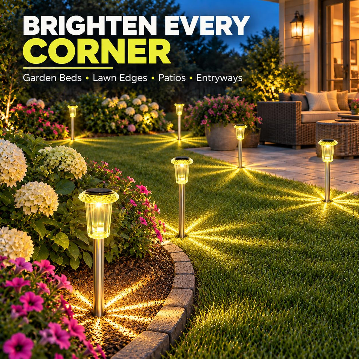 Solar Pathway Lights (Lemon Yellow)
