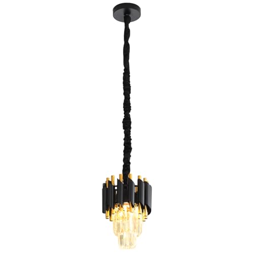 Modern Black Crystal Chandelier 2 (D7.4"XH10.2" Black)