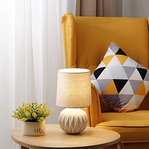 White Ceramic Table Lamp (White)
