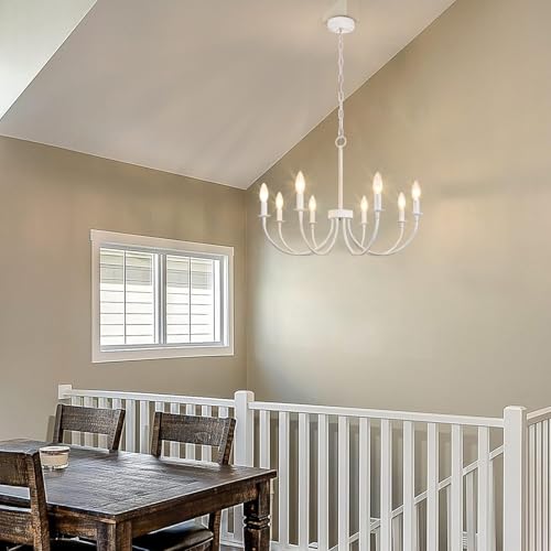8 Light French Country Chandelier (White / 8 Light)