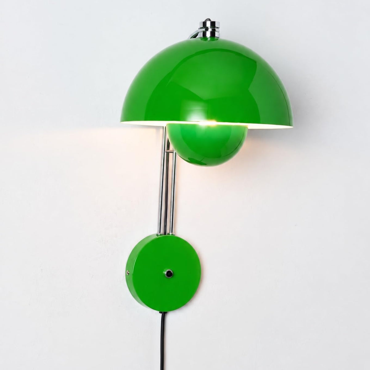 Mid Century Modern Bud Plug in Wall Sconces for Bedroom (Apple Green)