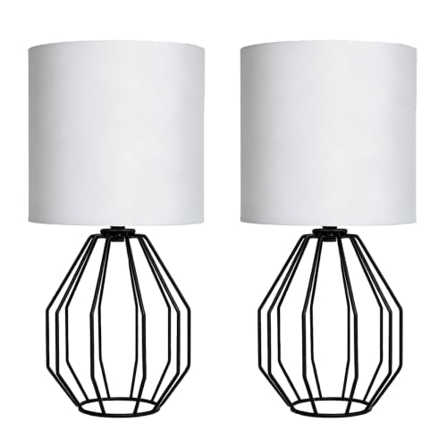 Small Table Lamp Set of 2 Black (Black 2 Pack)