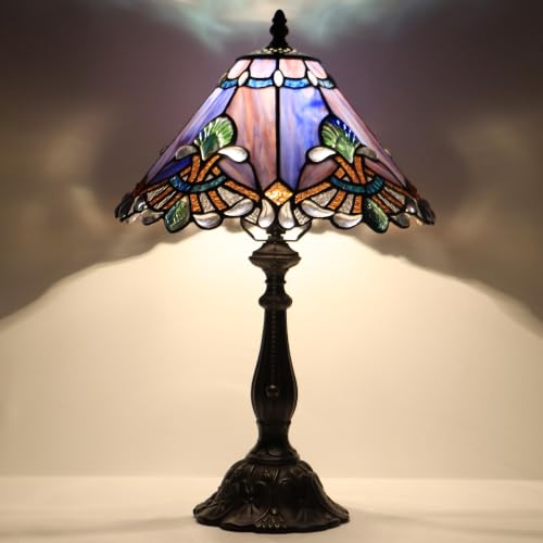 Tiffany Table Lamp Stained Glass Bedside Reading Light W12H19 inch