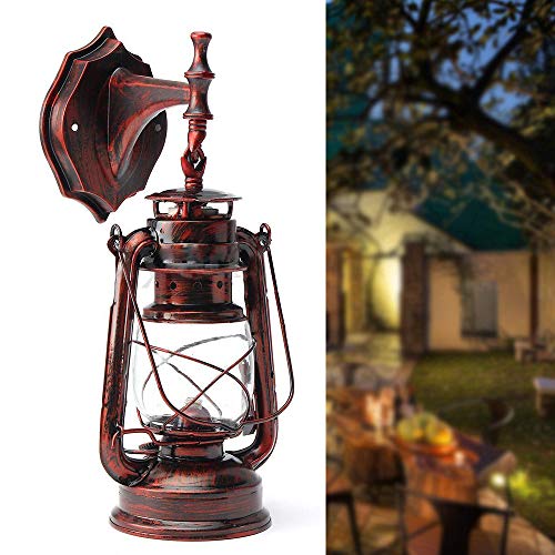 Industrial Rustic Wall Sconce Lantern Light (Red Bronze / 2pcs)